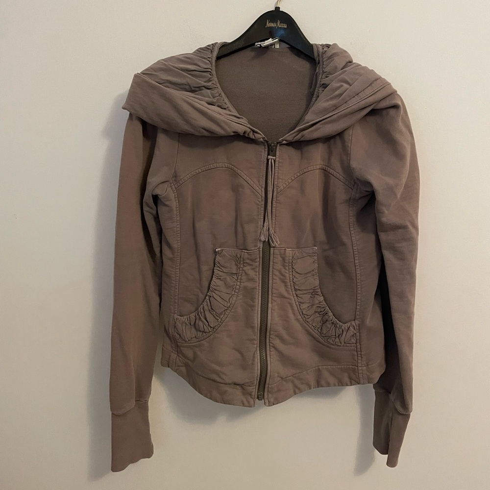 Prairie Underground short cloak hoodie in wet cement (gray) Size L